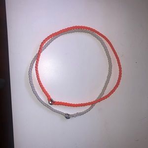 Henri Bendel Orange and white elastic headbands